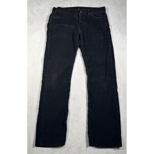 7 For All Mankind Standard Straight Corduroy Pants Men 31x31 Black Button Fly